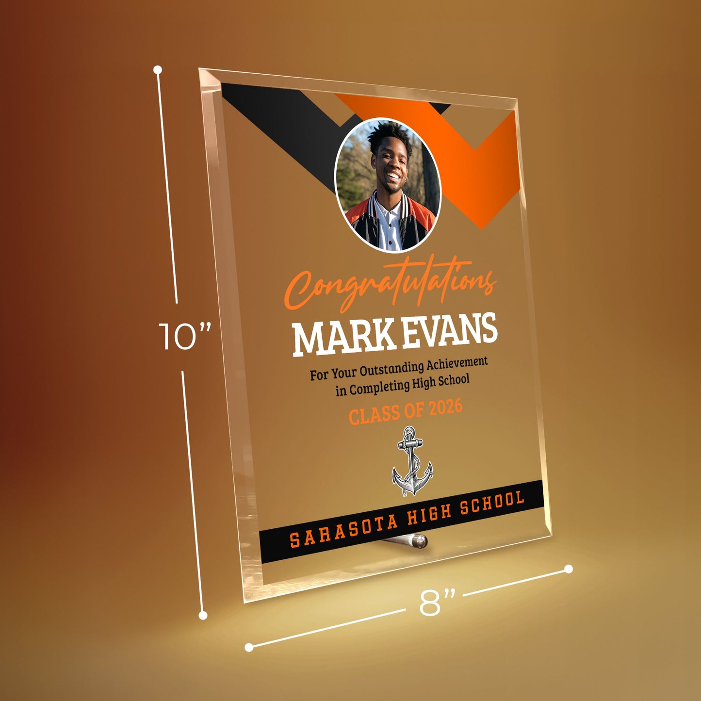 Sarasota High School Glass Plaque Design 1