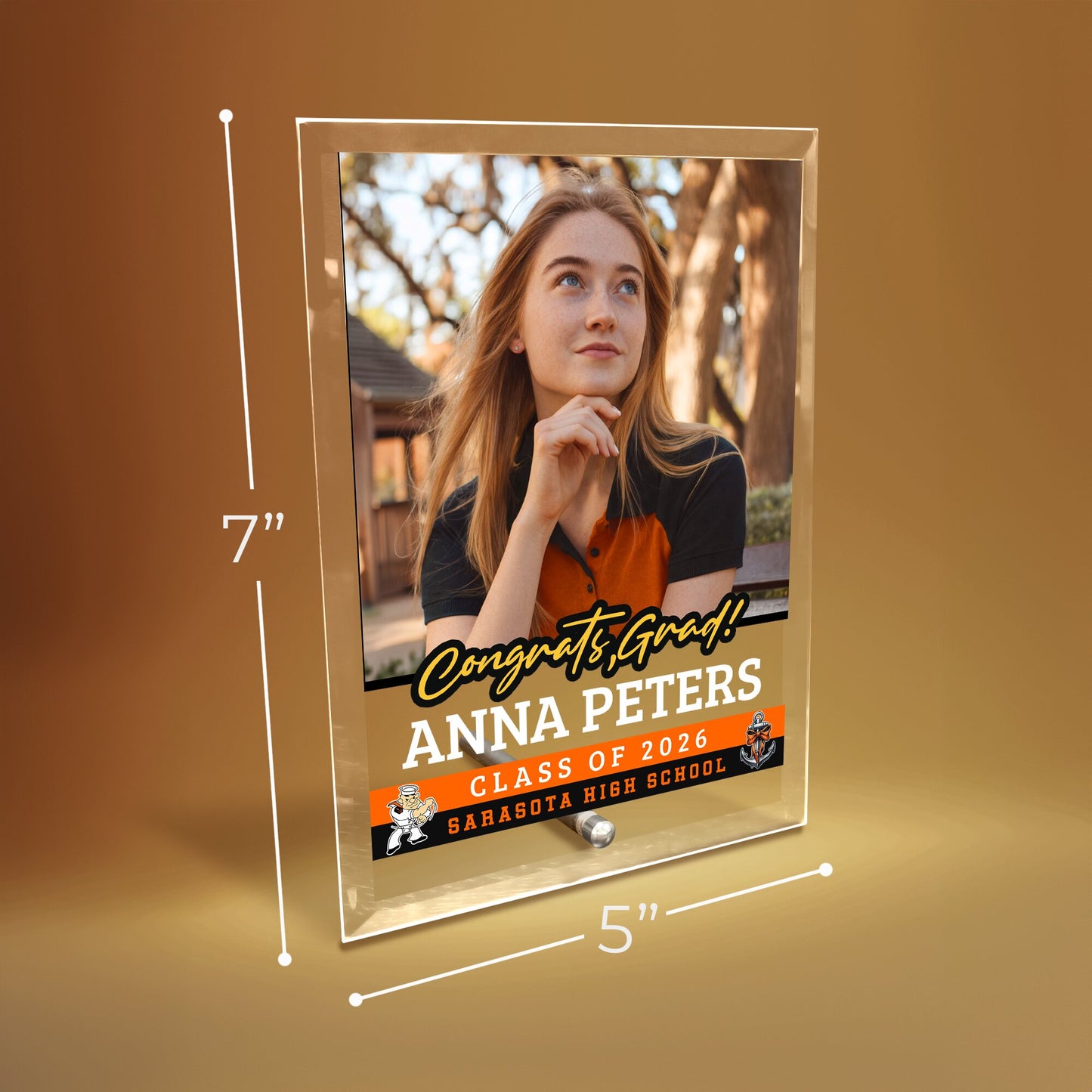 Sarasota High School Glass Plaque Design 2