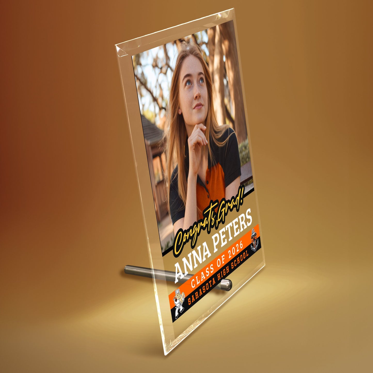Sarasota High School Glass Plaque Design 2