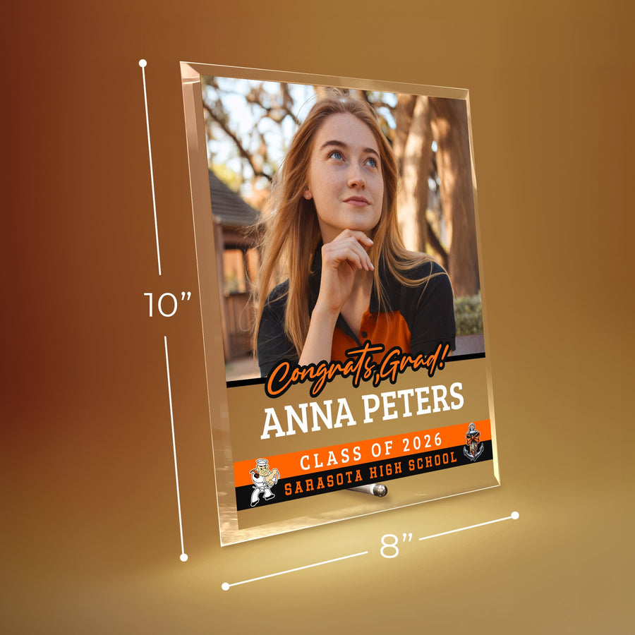 Sarasota High School Glass Plaque Design 2