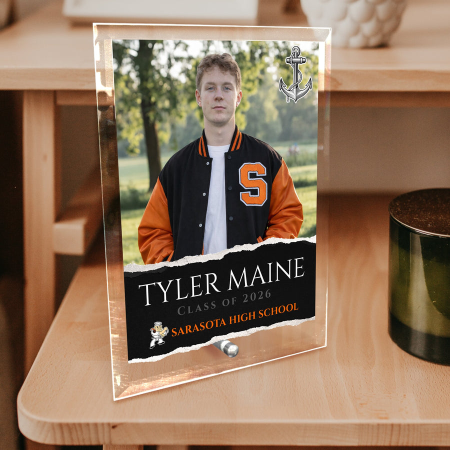 Sarasota High School Glass Plaque Design 3