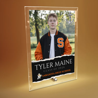 Sarasota High School Glass Plaque Design 3