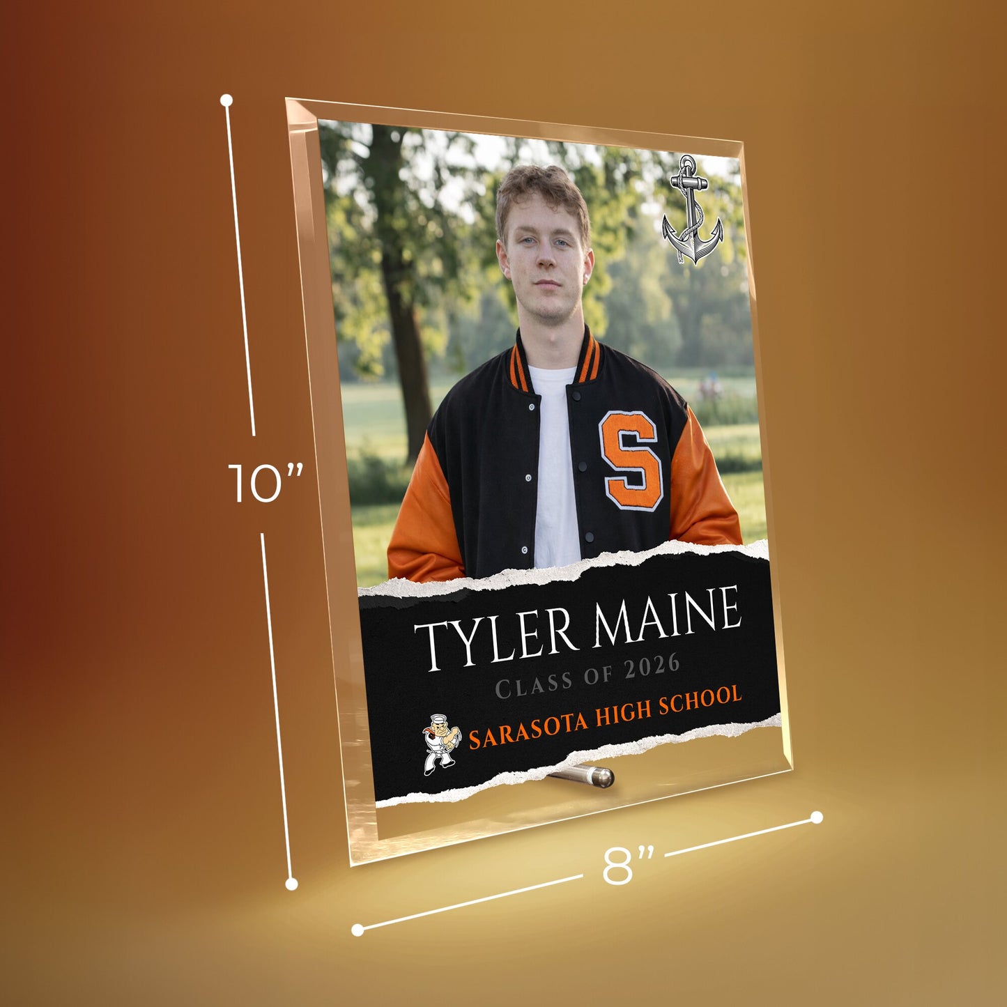 Sarasota High School Glass Plaque Design 3