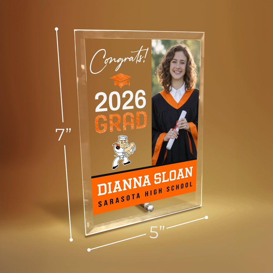 Sarasota High School Glass Plaque Design 4