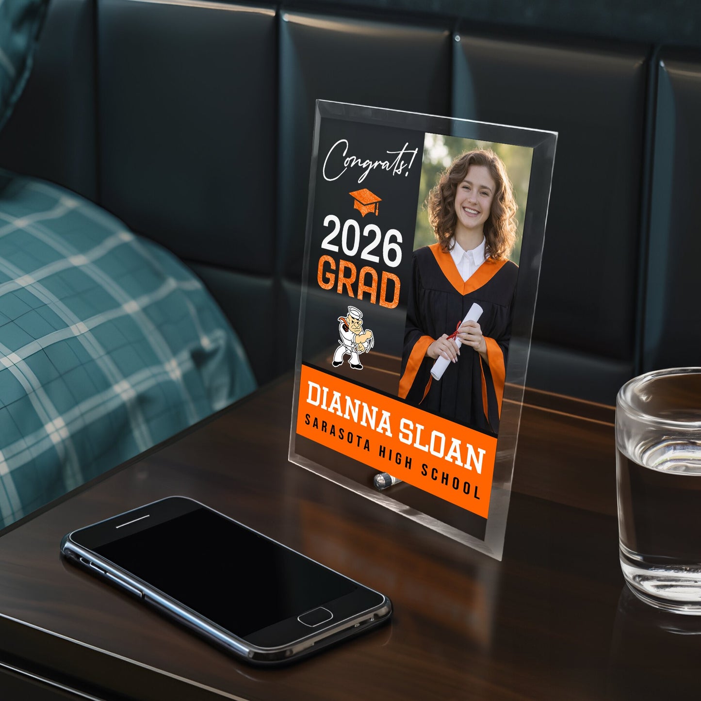 Sarasota High School Glass Plaque Design 4