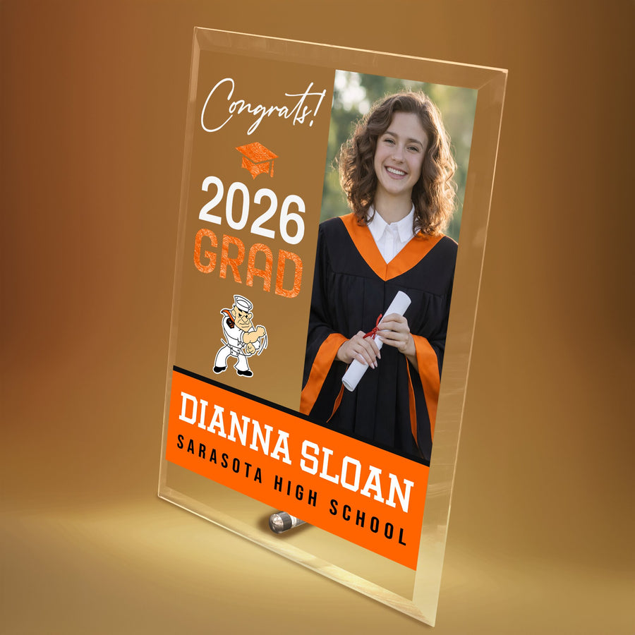 Sarasota High School Glass Plaque Design 4