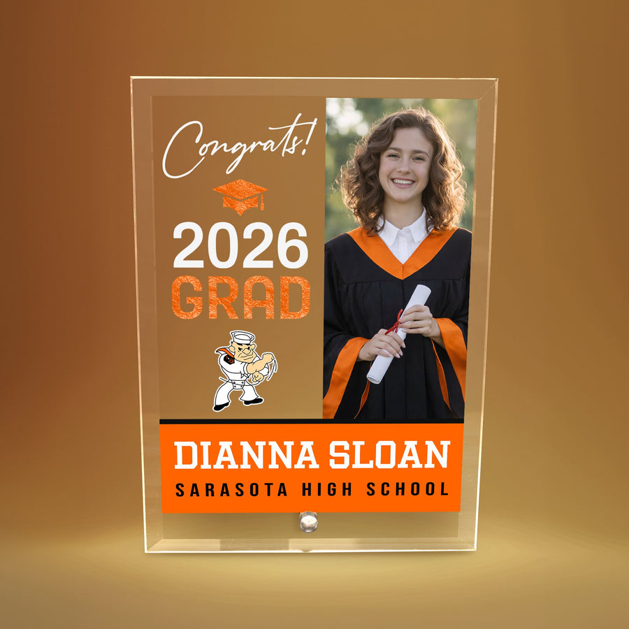 Sarasota High School Glass Plaque Design 4