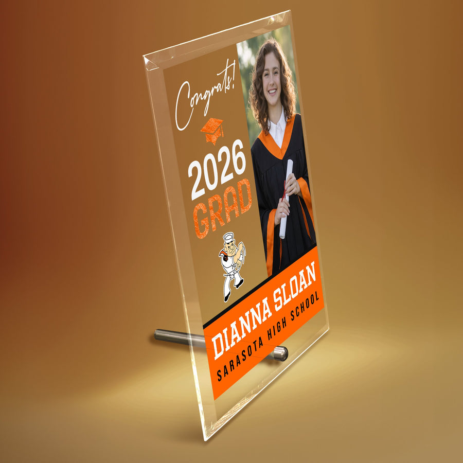 Sarasota High School Glass Plaque Design 4