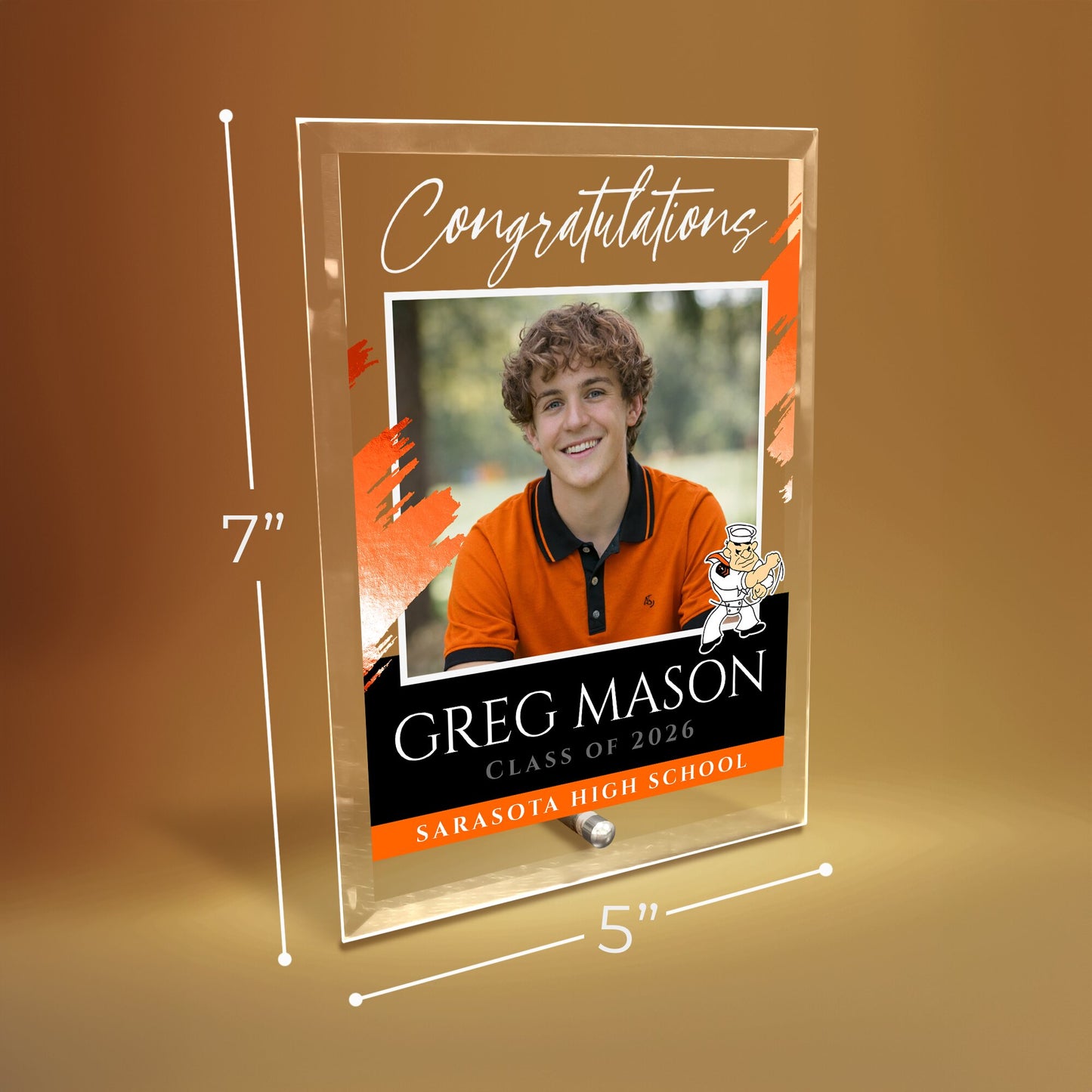 Sarasota High School Glass Plaque Design 5