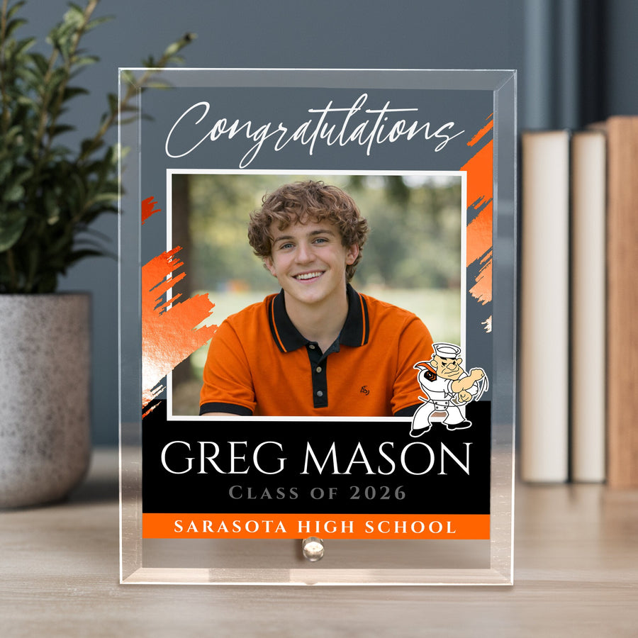 Sarasota High School Glass Plaque Design 5