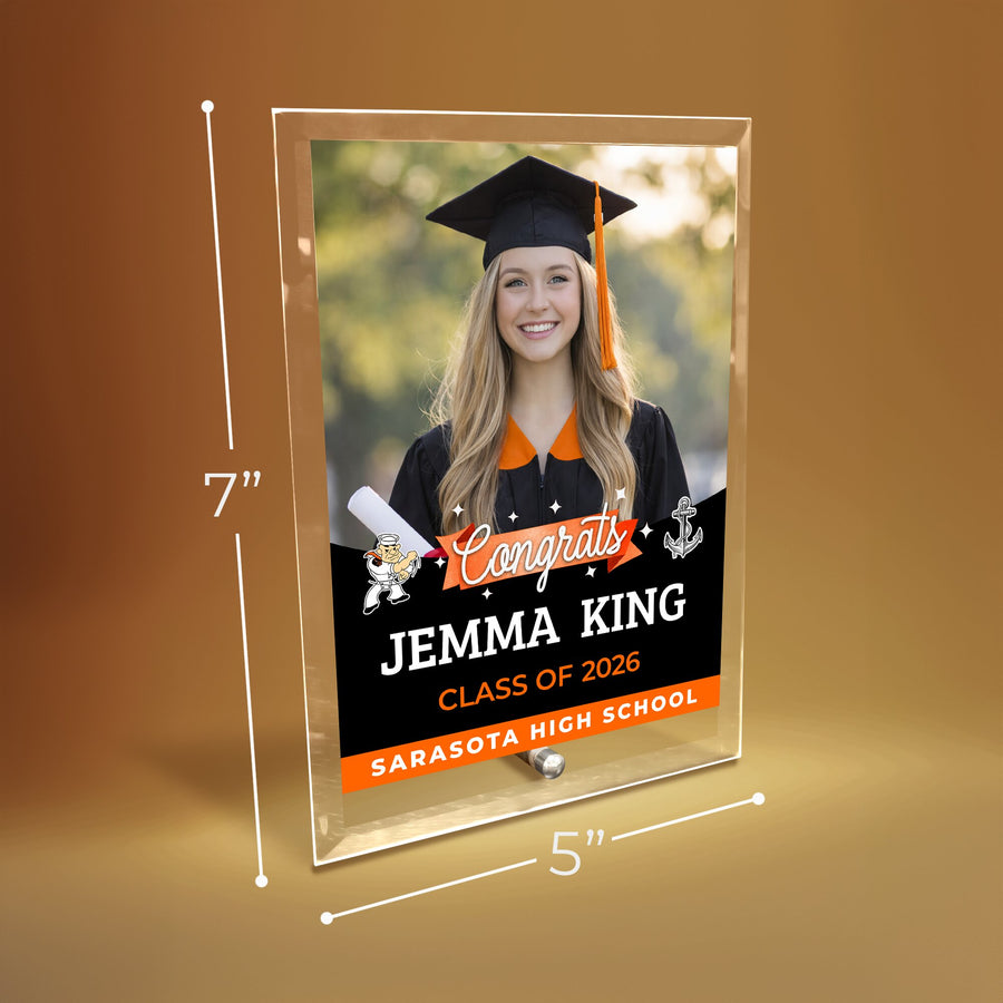 Sarasota High School Glass Plaque Design 6
