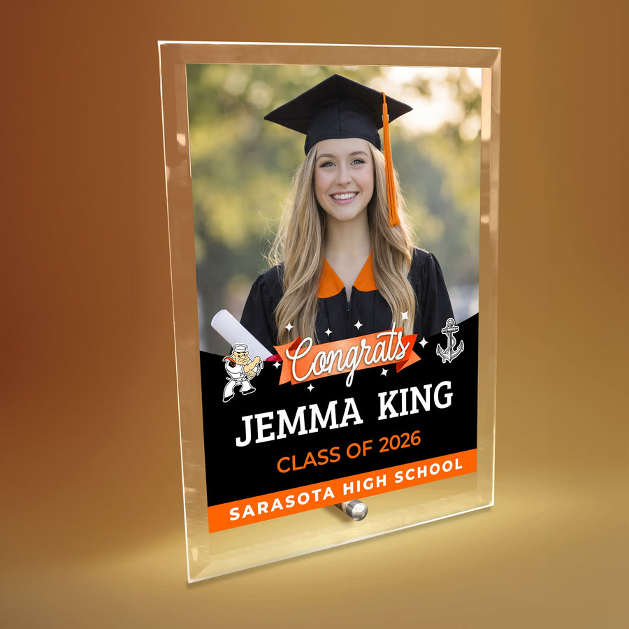 Sarasota High School Glass Plaque Design 6