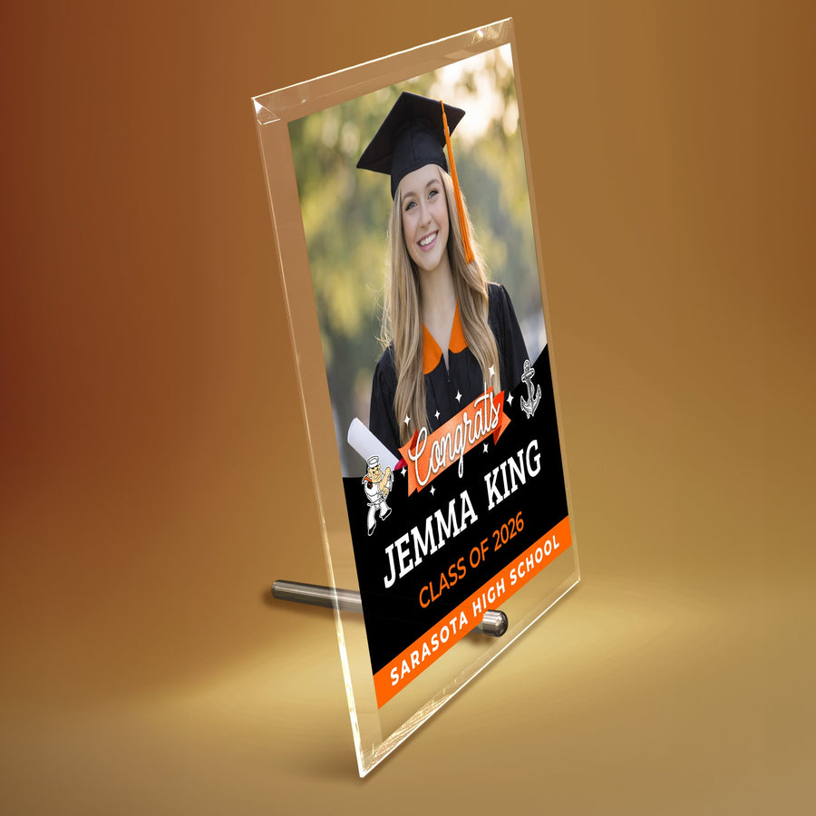 Sarasota High School Glass Plaque Design 6