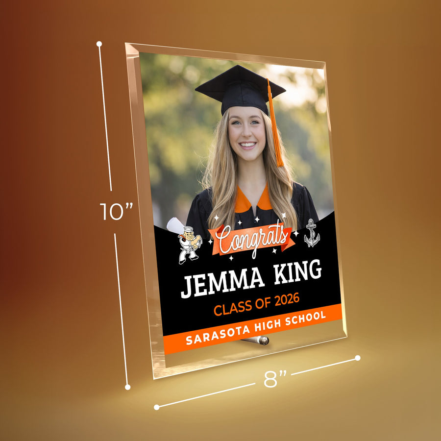 Sarasota High School Glass Plaque Design 6