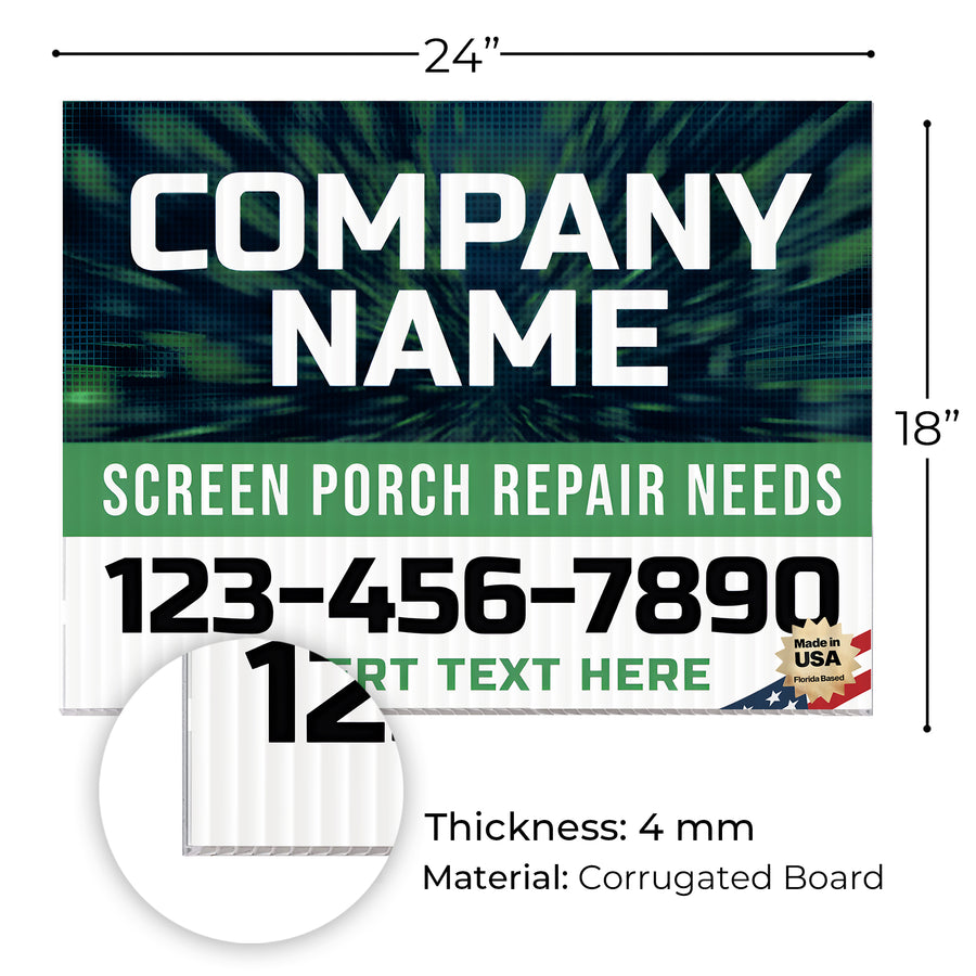 Screen Porch Repair Yard Sign D1