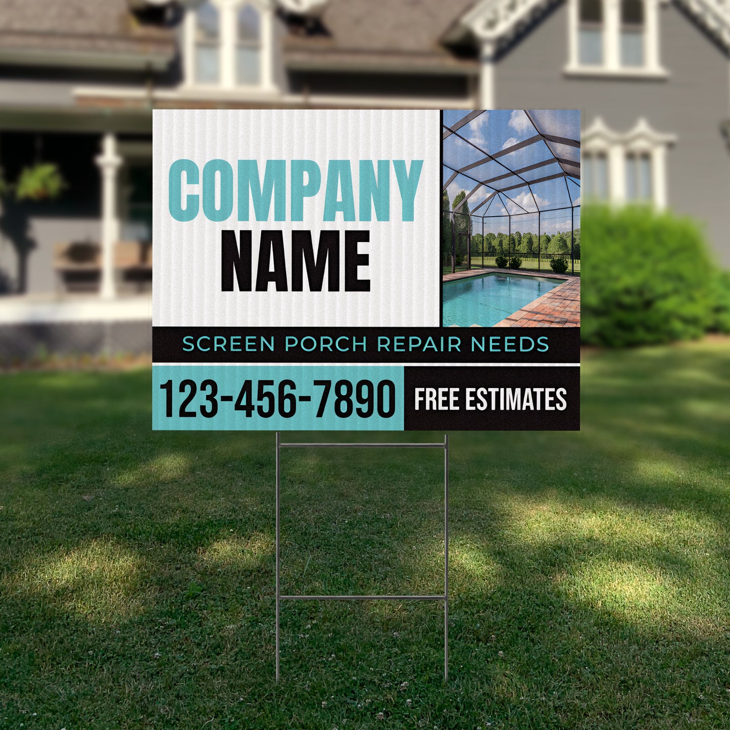 Screen Porch Repair Yard Sign D2 -  BFS-SP-24x18-DS-D2-BFS-SP-24x18-SS-D2