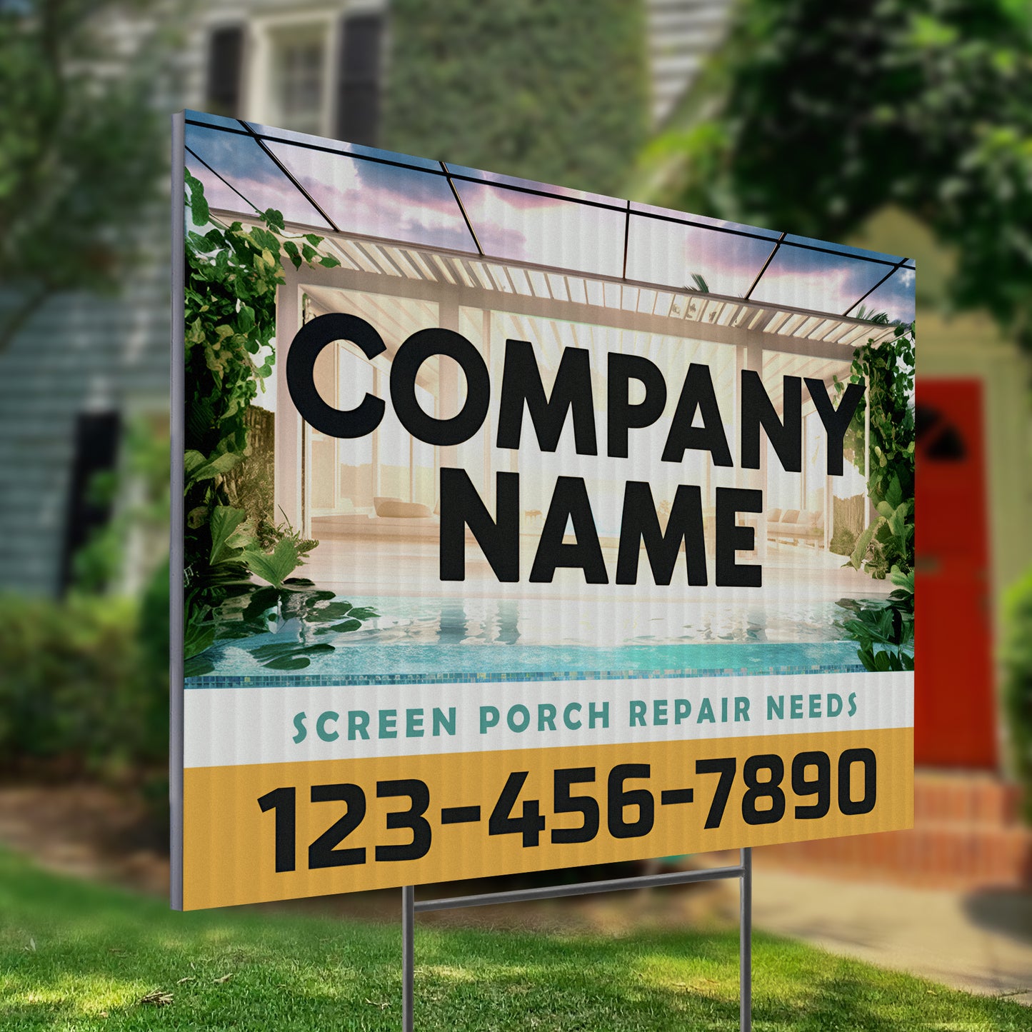 Screen Porch Repair Yard Sign D3 -  BFS-SP-24x18-DS-D3-BFS-SP-24x18-SS-D3