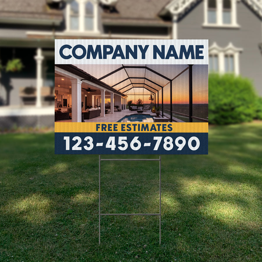 Screen Porch Repair Yard Sign D4 -  BFS-SP-24x18-DS-D4-BFS-SP-24x18-SS-D4