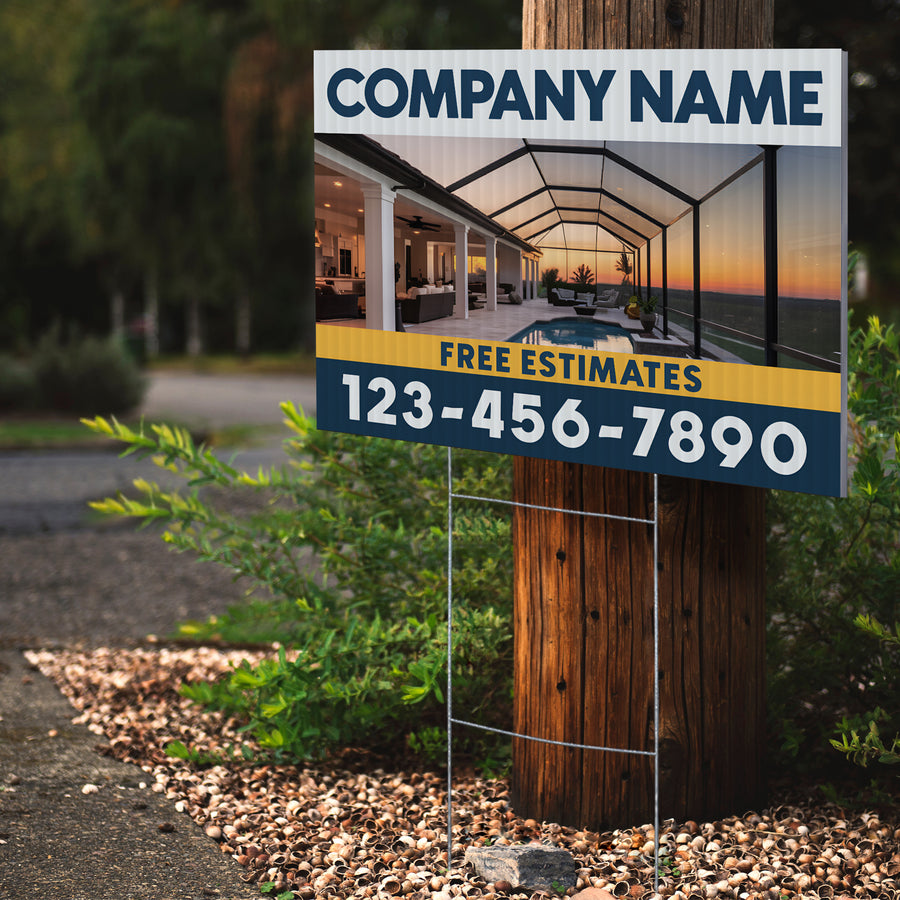 Screen Porch Repair Yard Sign D4 -  BFS-SP-24x18-DS-D4-BFS-SP-24x18-SS-D4
