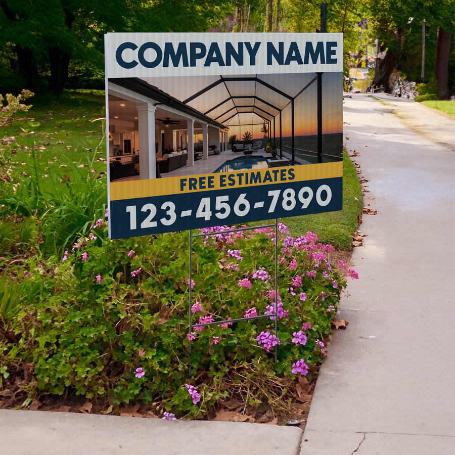 Screen Porch Repair Yard Sign D4 -  BFS-SP-24x18-DS-D4-BFS-SP-24x18-SS-D4