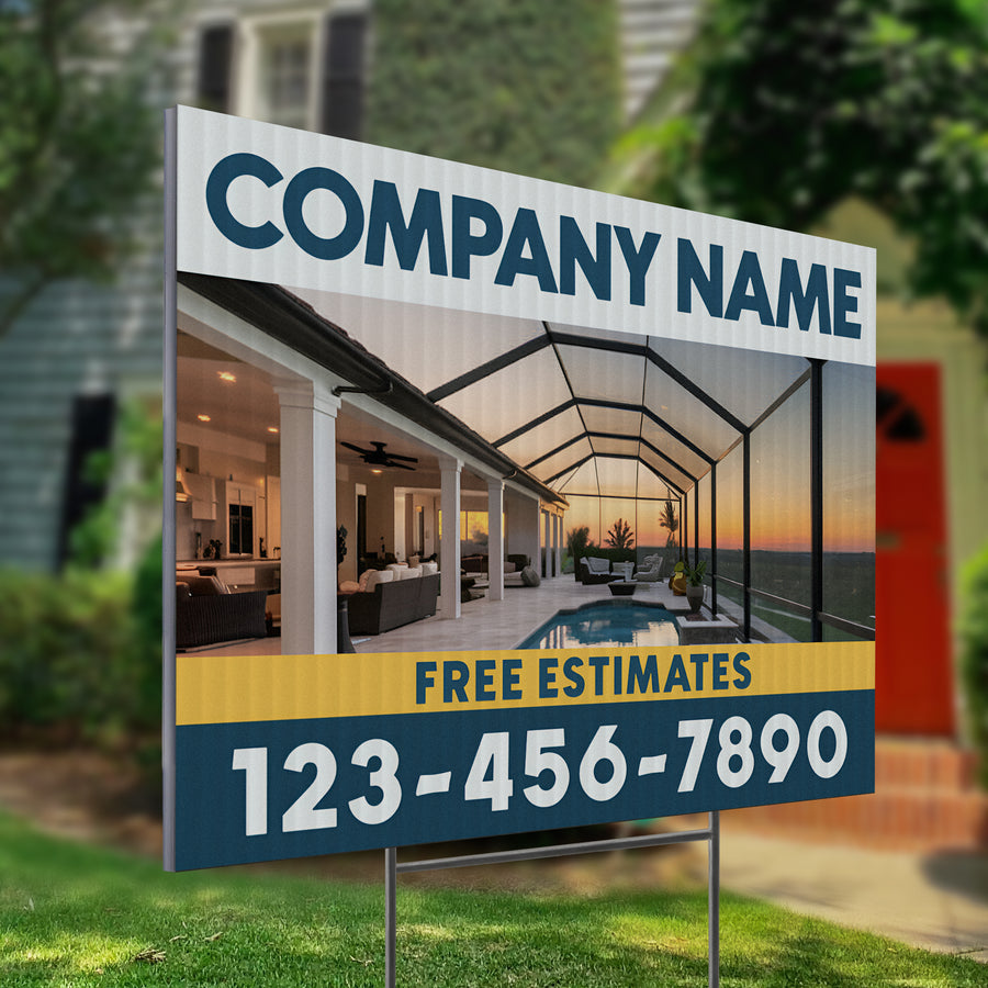 Screen Porch Repair Yard Sign D4 -  BFS-SP-24x18-DS-D4-BFS-SP-24x18-SS-D4