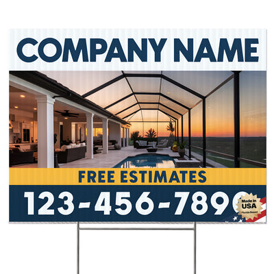 Screen Porch Repair Yard Sign D4 -  BFS-SP-24x18-DS-D4-BFS-SP-24x18-SS-D4