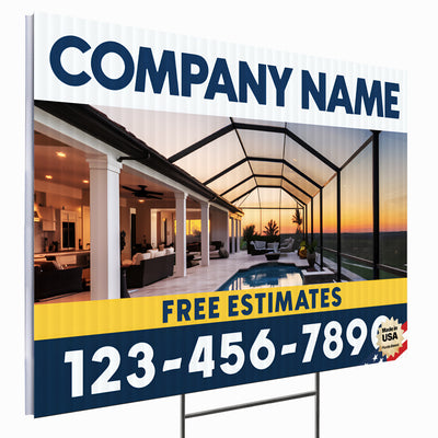 Screen Porch Repair Yard Sign D4 -  BFS-SP-24x18-DS-D4-BFS-SP-24x18-SS-D4