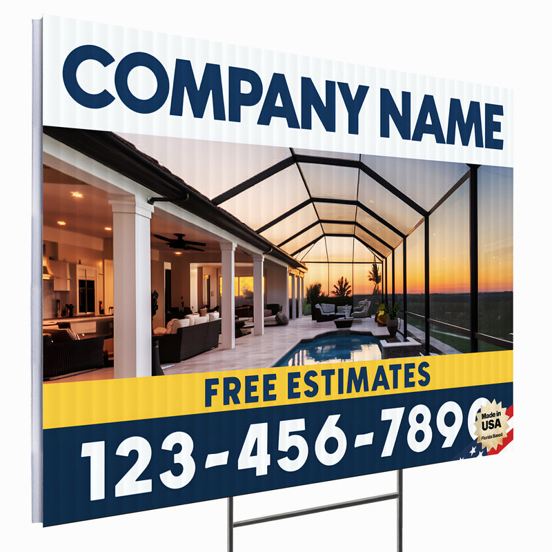 Screen Porch Repair Yard Sign D4 -  BFS-SP-24x18-DS-D4-BFS-SP-24x18-SS-D4