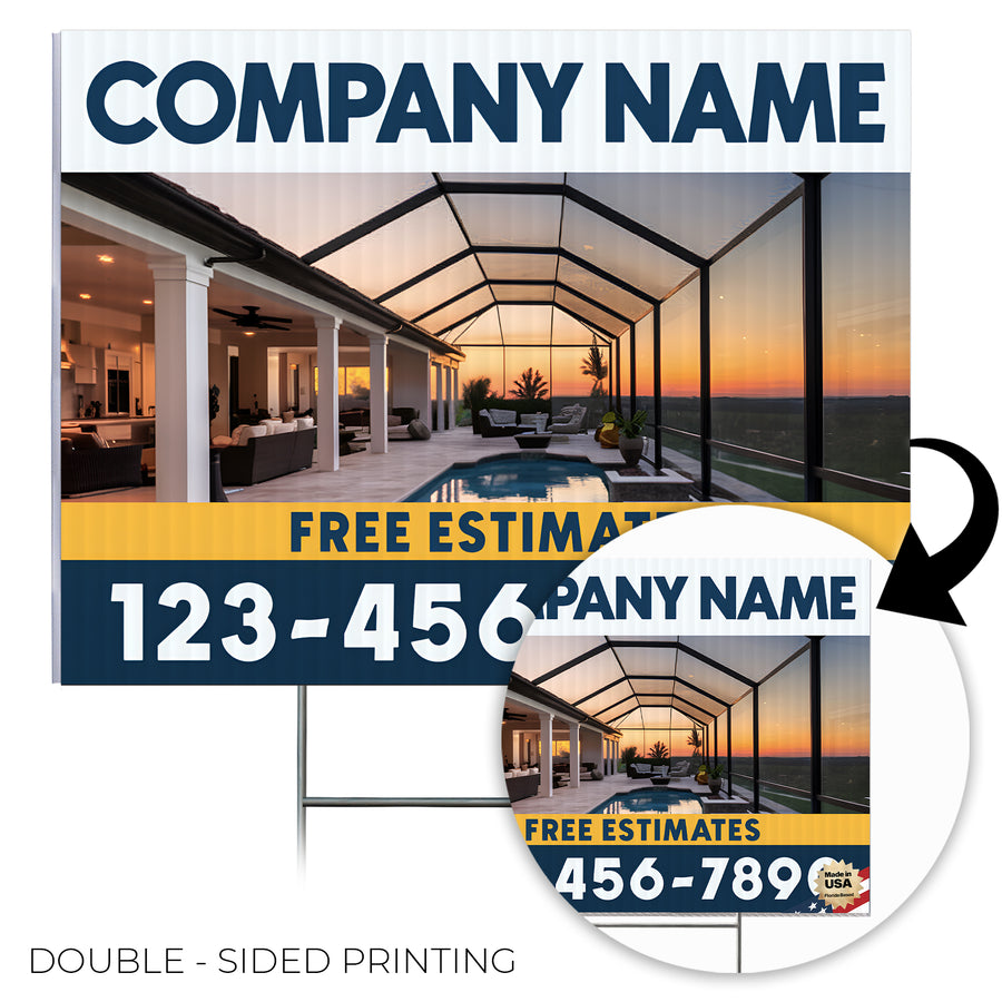 Screen Porch Repair Yard Sign D4 -  BFS-SP-24x18-DS-D4-BFS-SP-24x18-SS-D4