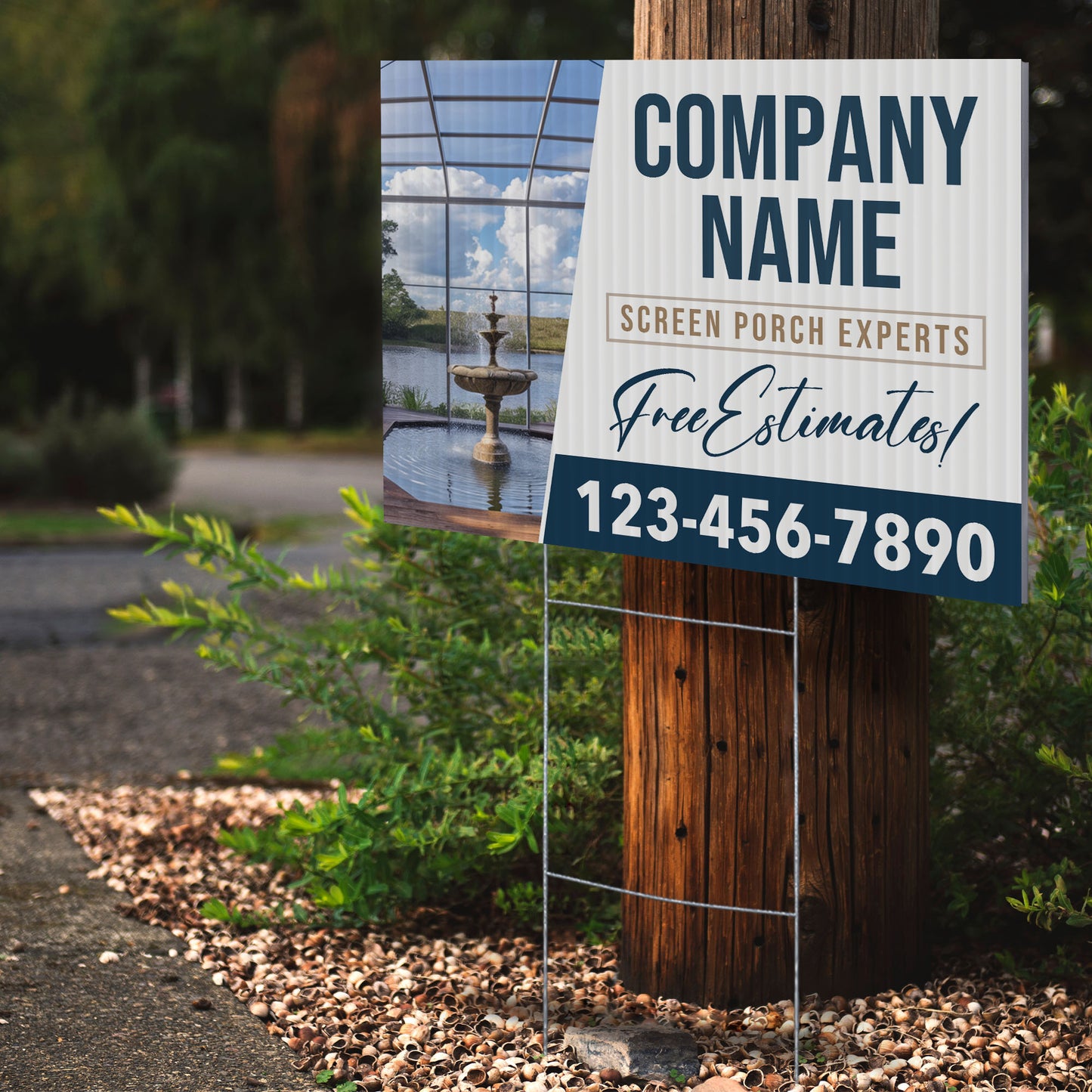 Screen Porch Repair Yard Sign D5 -  BFS-SP-24x18-DS-D5-BFS-SP-24x18-SS-D5