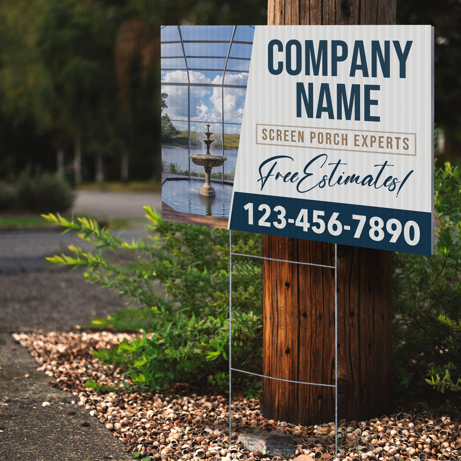 Screen Porch Repair Yard Sign D5 -  BFS-SP-24x18-DS-D5-BFS-SP-24x18-SS-D5