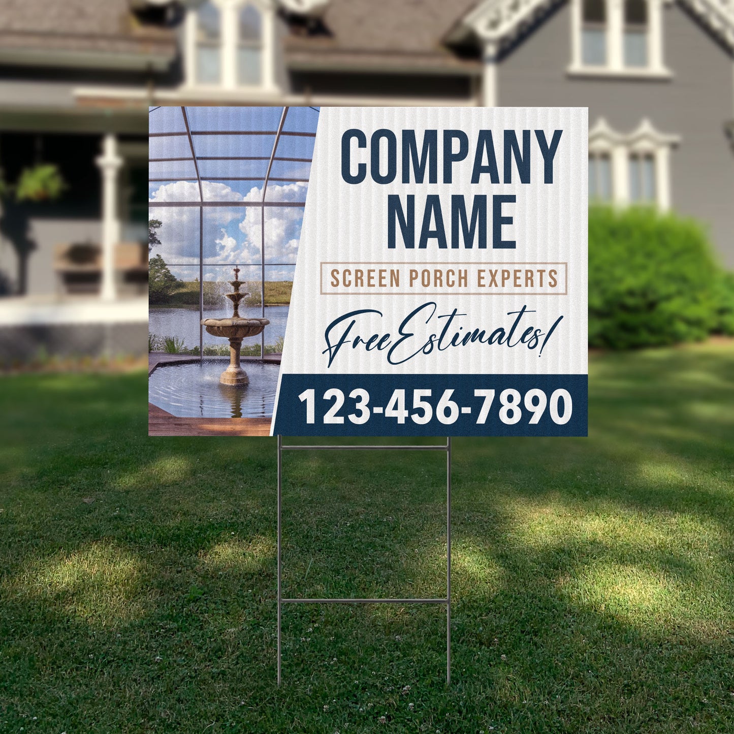 Screen Porch Repair Yard Sign D5 -  BFS-SP-24x18-DS-D5-BFS-SP-24x18-SS-D5