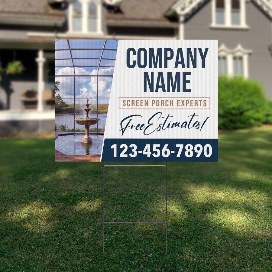 Screen Porch Repair Yard Sign D5 -  BFS-SP-24x18-DS-D5-BFS-SP-24x18-SS-D5