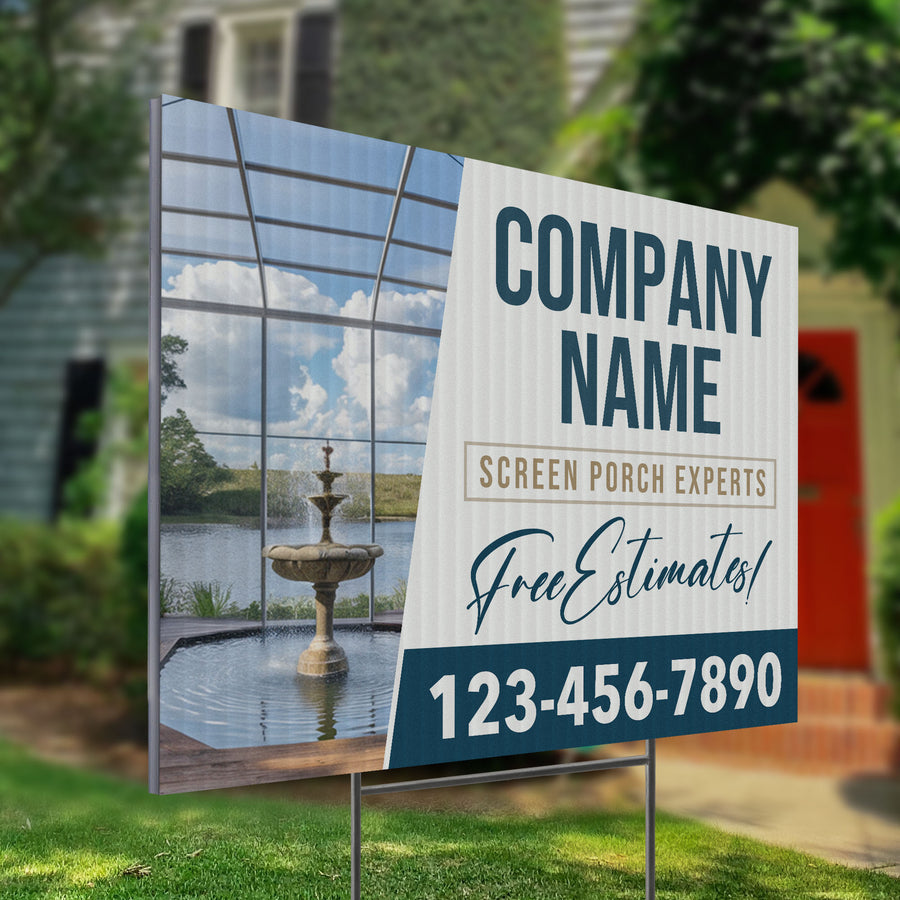 Screen Porch Repair Yard Sign D5 -  BFS-SP-24x18-DS-D5-BFS-SP-24x18-SS-D5