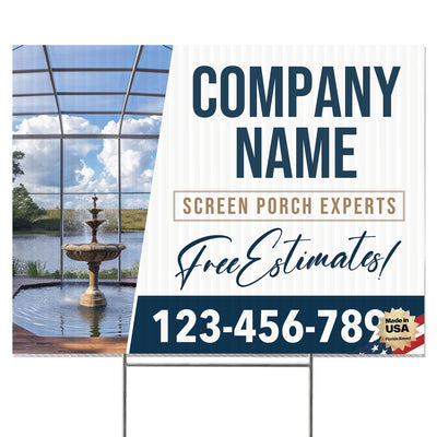 Screen Porch Repair Yard Sign D5 -  BFS-SP-24x18-DS-D5-BFS-SP-24x18-SS-D5
