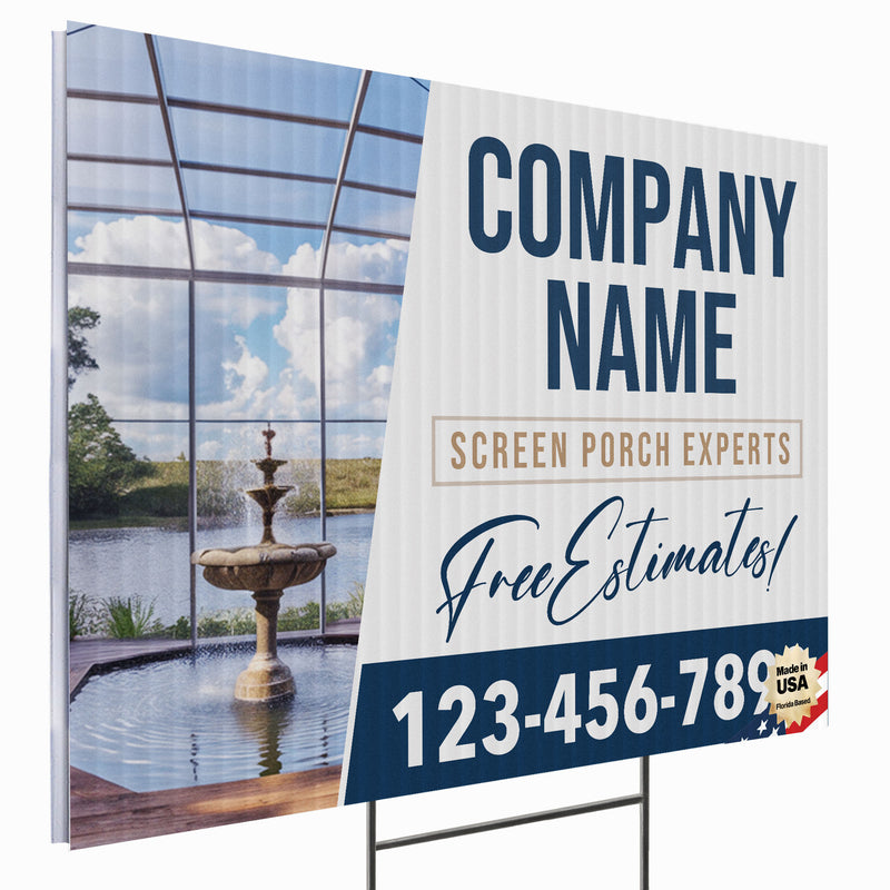 Screen Porch Repair Yard Sign D5 -  BFS-SP-24x18-DS-D5-BFS-SP-24x18-SS-D5