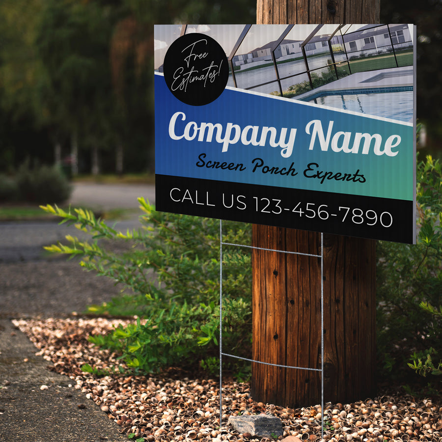Screen Porch Repair Yard Sign D6 -  BFS-SP-24x18-DS-D6-BFS-SP-24x18-SS-D6