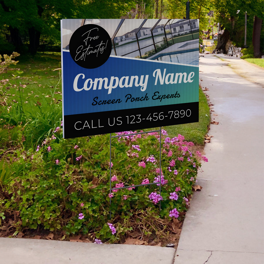 Screen Porch Repair Yard Sign D6 -  BFS-SP-24x18-DS-D6-BFS-SP-24x18-SS-D6