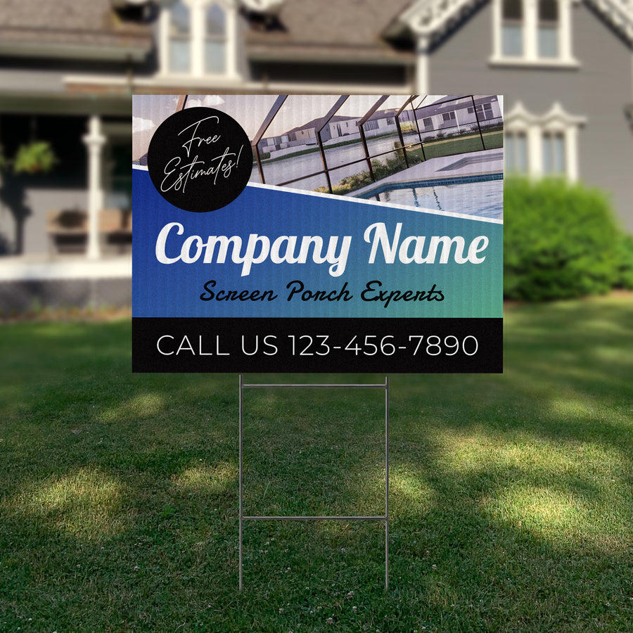 Screen Porch Repair Yard Sign D6 -  BFS-SP-24x18-DS-D6-BFS-SP-24x18-SS-D6