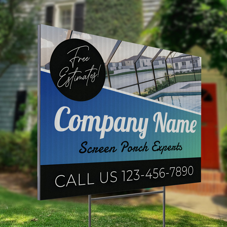 Screen Porch Repair Yard Sign D6 -  BFS-SP-24x18-DS-D6-BFS-SP-24x18-SS-D6
