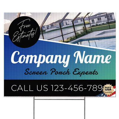 Screen Porch Repair Yard Sign D6 -  BFS-SP-24x18-DS-D6-BFS-SP-24x18-SS-D6