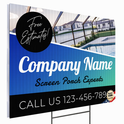 Screen Porch Repair Yard Sign D6 -  BFS-SP-24x18-DS-D6-BFS-SP-24x18-SS-D6