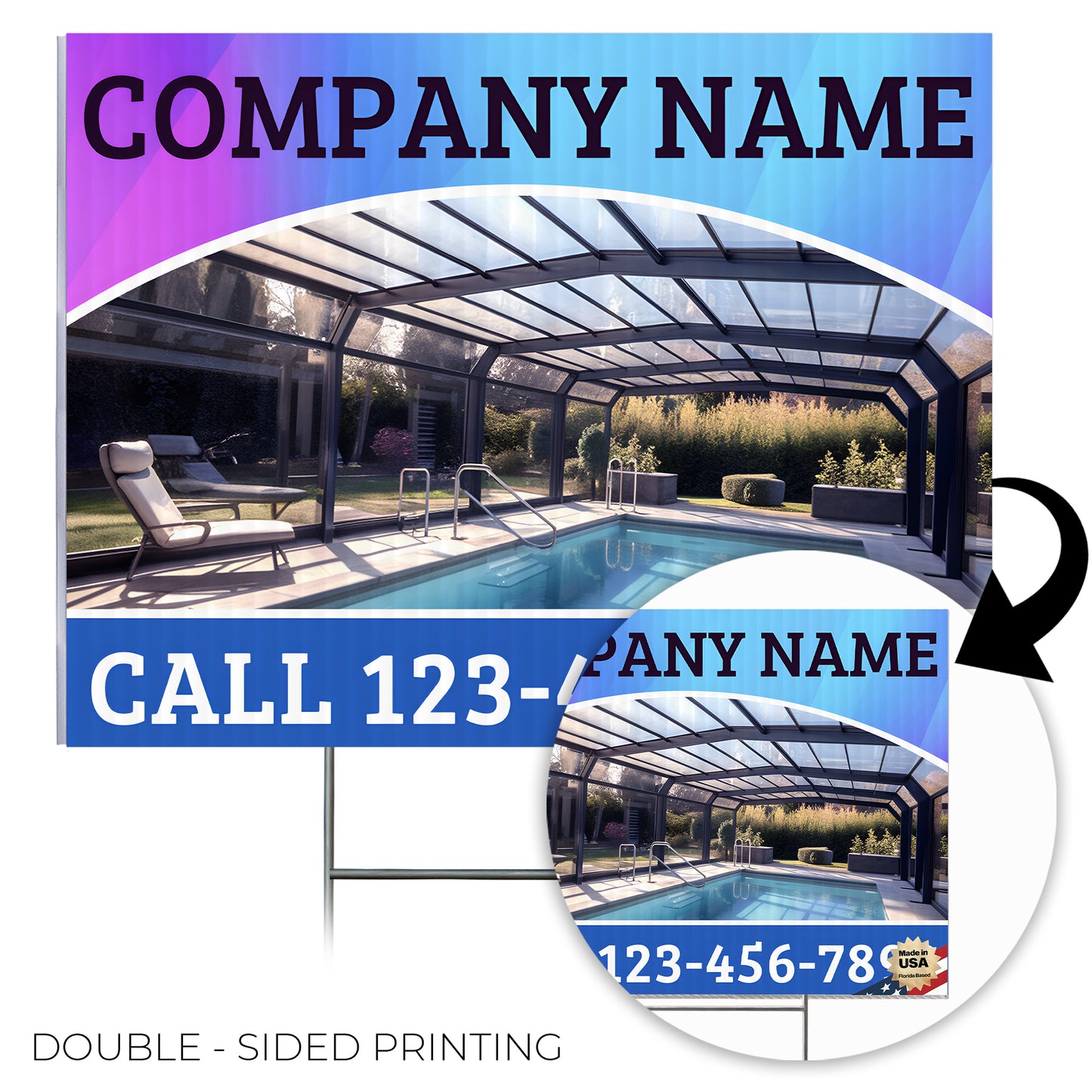 Screen Porch Repair Yard Sign D7 -  BFS-SP-24x18-DS-D7-BFS-SP-24x18-SS-D7