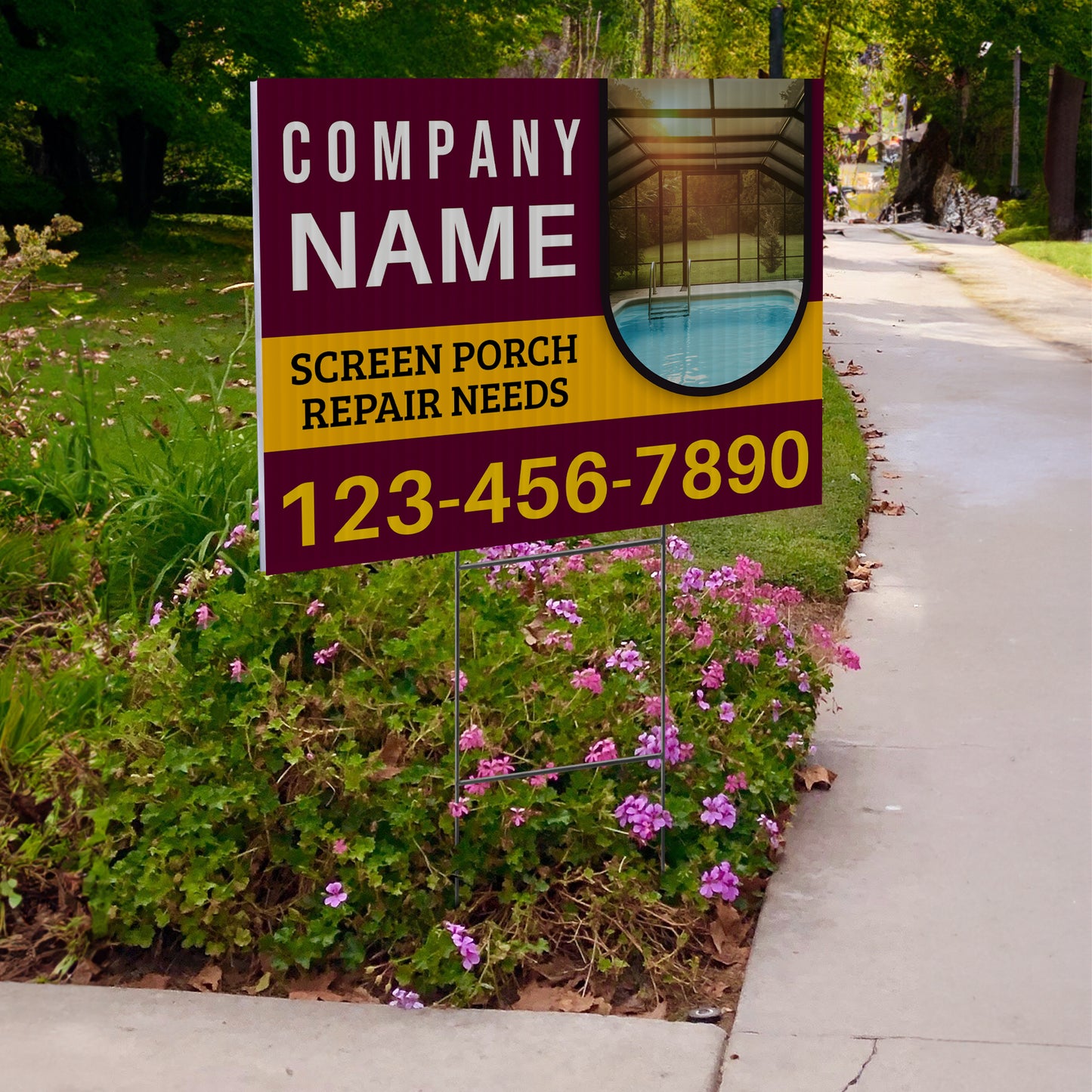 Screen Porch Repair Yard Sign D8 -  BFS-SP-24x18-DS-D8-BFS-SP-24x18-SS-D8