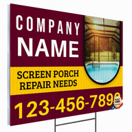Screen Porch Repair Yard Sign Design 8
