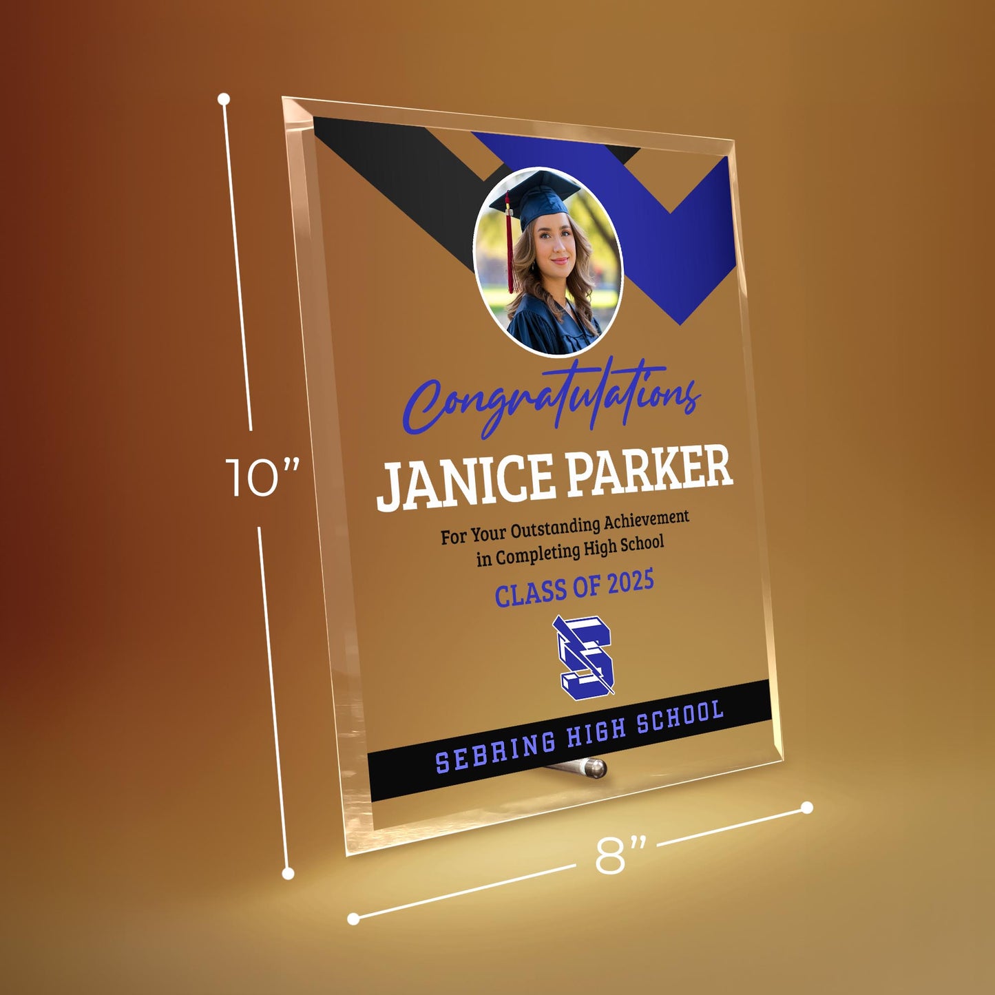 Sebring High School Glass Plaque Design 1