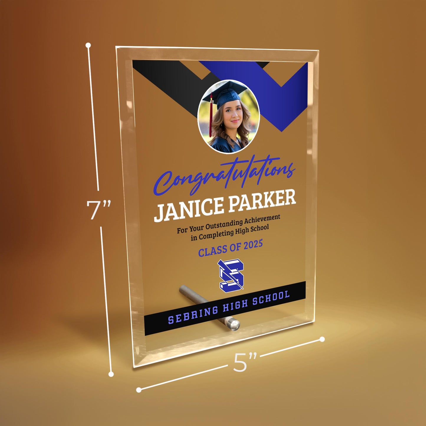 Sebring High School Glass Plaque Design 1