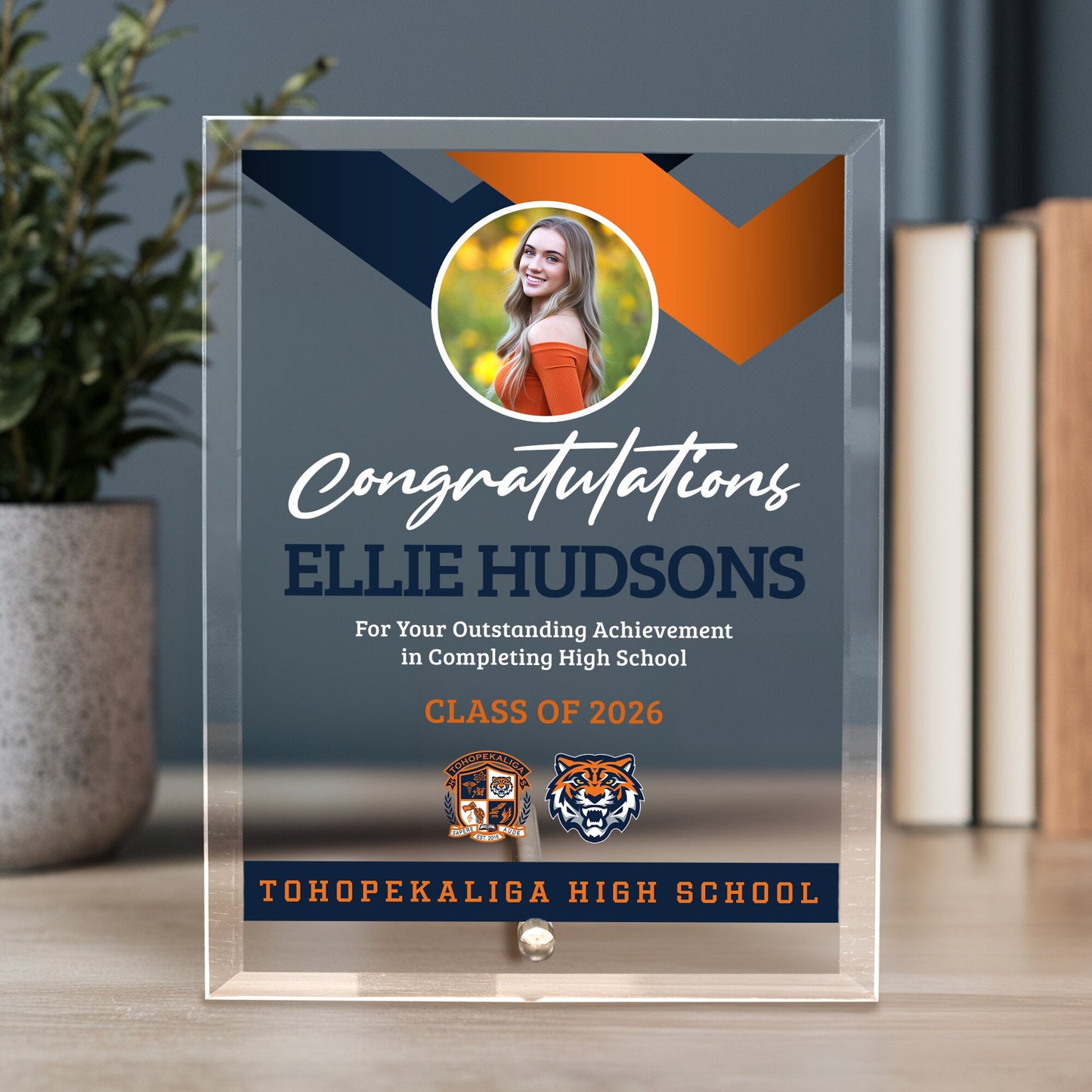 Tohopekaliga High School Glass Plaque Design 1