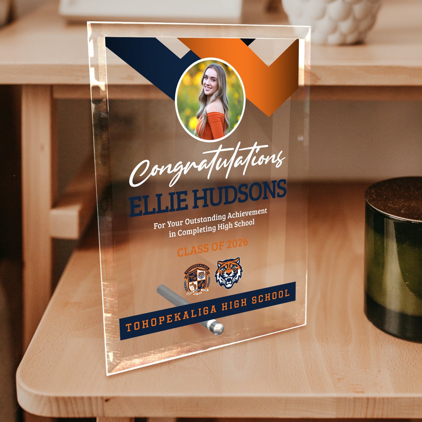 Tohopekaliga High School Glass Plaque Design 1