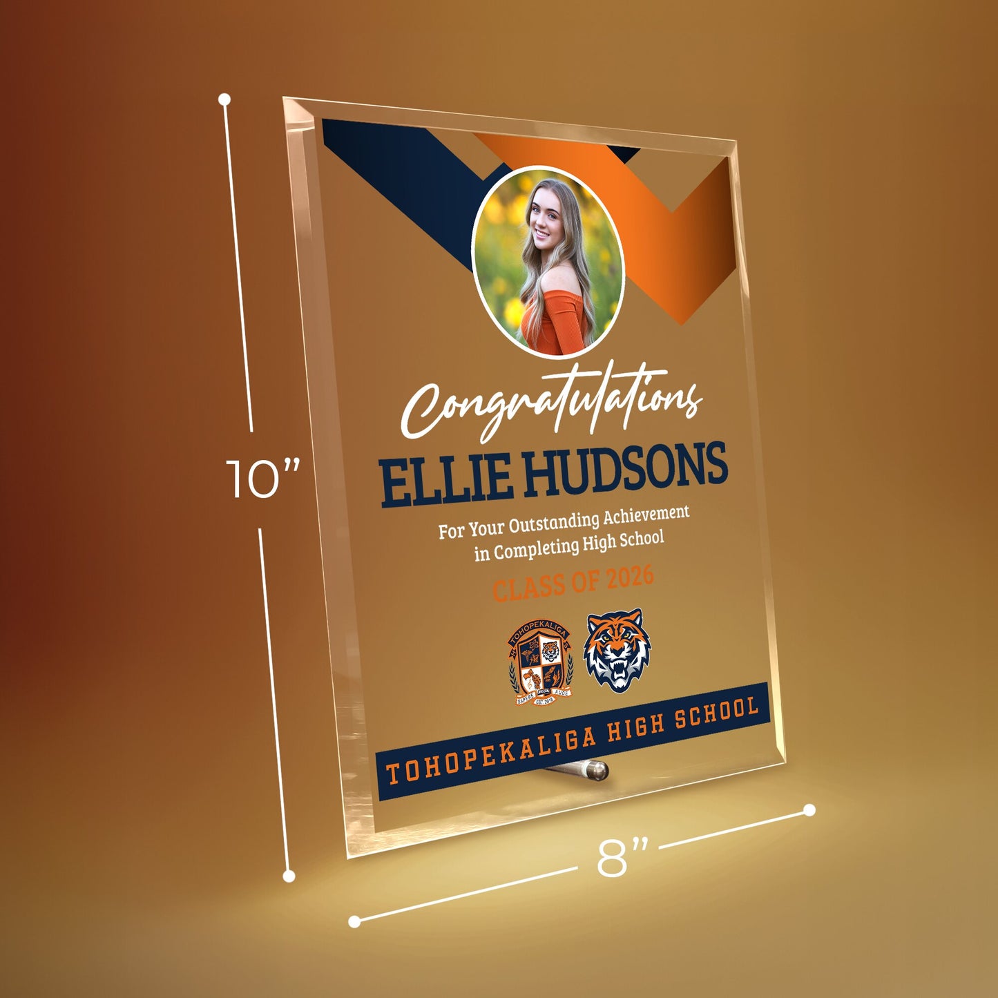 Tohopekaliga High School Glass Plaque Design 1